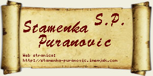 Stamenka Puranović vizit kartica